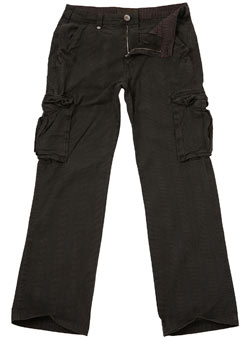 Burton Dark Brown Checked Cargo Trousers