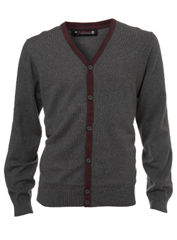 Grey And Plum Cardigan