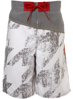 Grey Bright Cut And Sew Swim Shorts