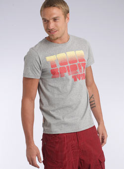 Grey `our Spirit`Printed T-Shirt