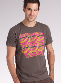 Grey Tasty Fruit Salad Printed T-Shirt