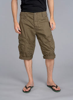 Khaki Ripstop Crop Shorts