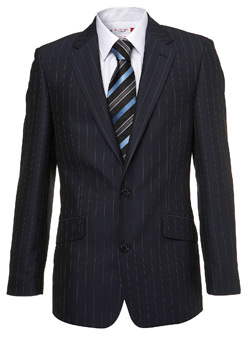 Navy Ben Sherman 2 Button Tonic Stripe Jacket