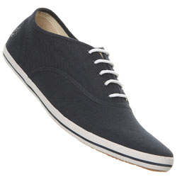 Navy Linen Lace Up Plimsolls