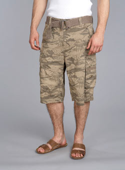 Oriental Print Cargo Shorts