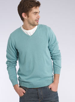 Pale Blue V-Neck Jumper