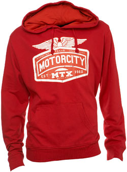 Red `otorcity`Printed Hoodie