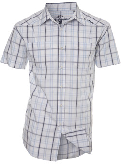 Unsung Hero White Short Sleeve Check Shirt