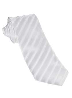 Burton White Wide Textured Stripe Tie