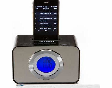 Alarm Clock Radio with Dock - Black