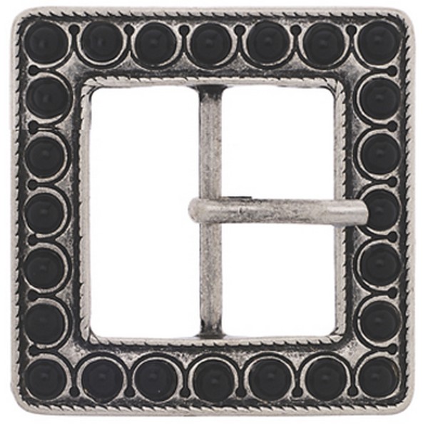 Butterfly Blue Jet Stone Square Belt Buckle by