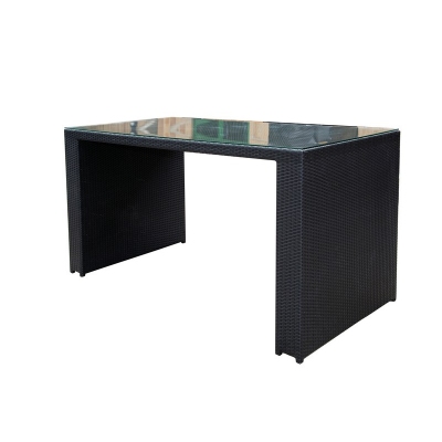 Black Wicker Large Bar Table