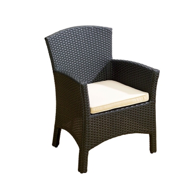 Cadix Quattro Black Wicker Curved Back Chair