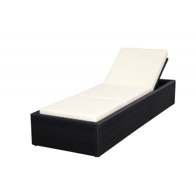 Quattro Black Wicker Single Lounger