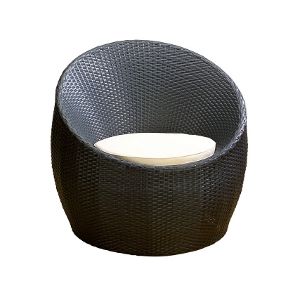 Cadix Quattro Black Wicker Swivel Chair