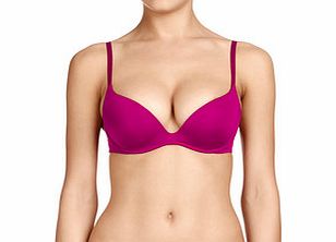 Burgundy plunge push-up bra