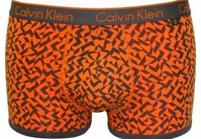 CK One Cotton Bauhaus Print Boxer Trunk, Orange Size: X-L