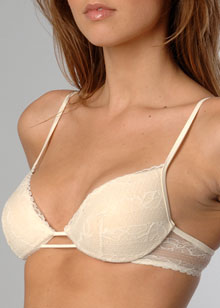 Calvin Klein Lace and Satin light foam underwire bra