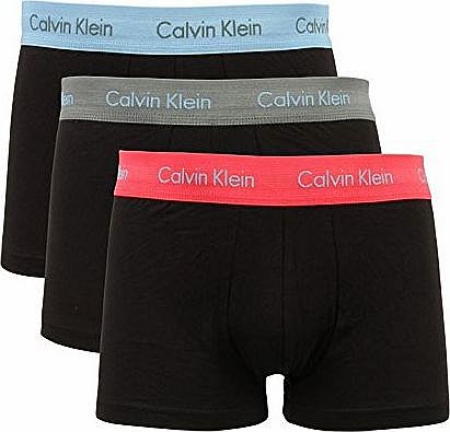 Mens 3 Pack Tip Waistband Boxer Trunks Black S