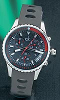 Calvin Klein Mens Challenge Chronograph Black Silicon Strap Watch