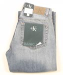 Mens Light Blue Denim Button Fly Basic Fit Jeans - 34 Leg