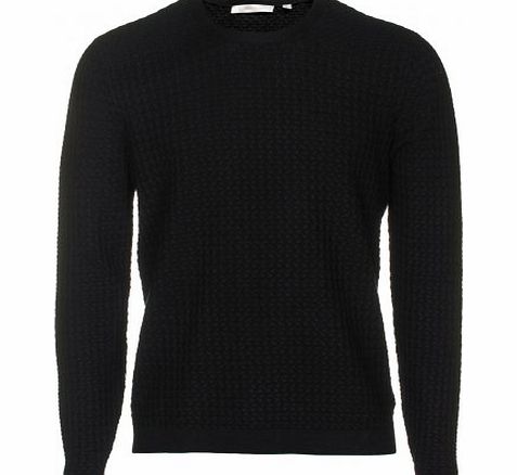 Calvin Klein Sante allover braided crew neck knit Black M