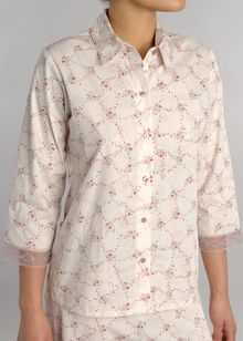 Seedling Print PJ shirt with 3/4 sleeves