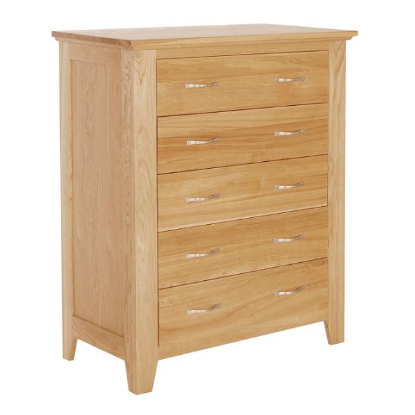 Oak 5 Drawer Chest