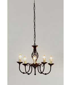 5 Light Chain Black Candleabra