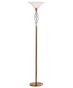 Cameroon Antique Brass Finish Uplighter Floor Lamp