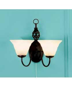 Black Double Wall Light