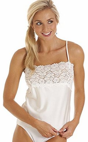 Womens Ladies Luxury Ivory Camisole Lace Trim Vest Size 10-22 14