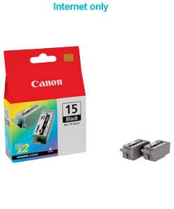 BCI-15 Black Ink Cartridge Twin Pack