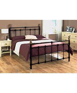 Black King Size Bedstead - Cushion Top Mattress