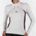 Womens Baselayer Long Sleeve Zipped T-Shirt White