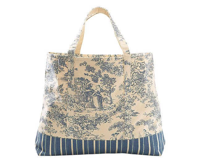 Toile de Jouy Bag Blue - Personalised