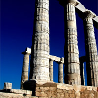 Cape Sounion and Temple of Poseidon from Athens