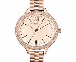 Caravelle New York Ladies Carla Rose Gold Steel