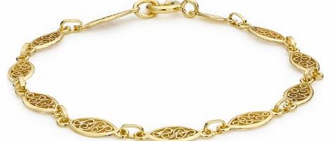 Carissima Gold Carissima 9ct Yellow Gold Filigree Oval Bracelet 18cm/7``