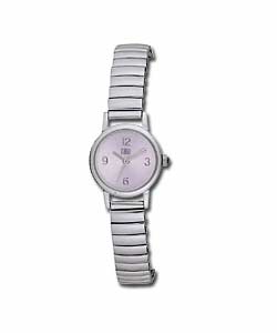 Carvel Ladies Chrome Coloured Expander Bracelet Watch