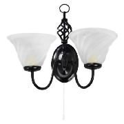 Casablanca Twin Wall Light, Black