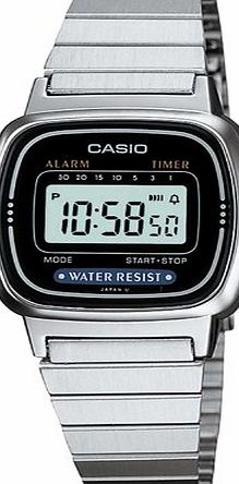 Casio Ladies Digital Watch LA670WA In Silver Black