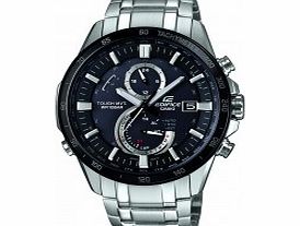 Casio Mens Edifice Black Silver Radio Controlled