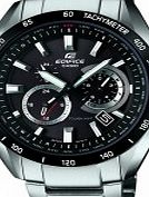 Casio Mens Edifice Black Silver Solar Powered