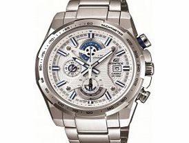 Casio Mens Edifice White and Silver Steel