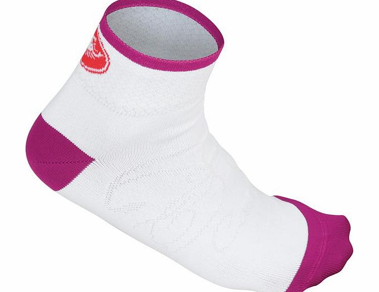 Castelli Amore Sock White and Fucsia