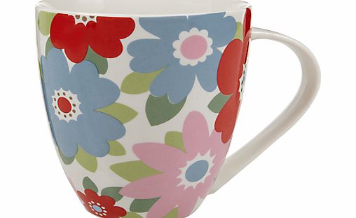 Cath Kidston Crush Mug, Retro Flowers, Blue