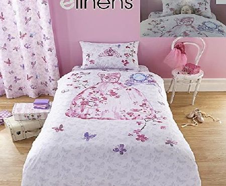 Catherine Lansfield Kids Glamour Princess Duvet Cover Set, Multi, Single