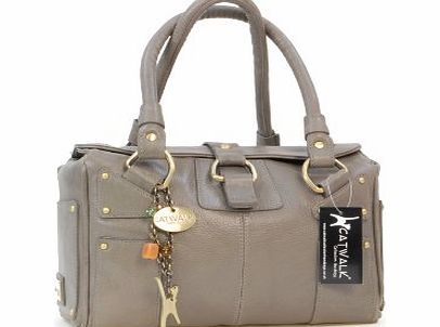 Catwalk Collection Handbags Catwalk Collection Leather Handbag - Claudia - Grey