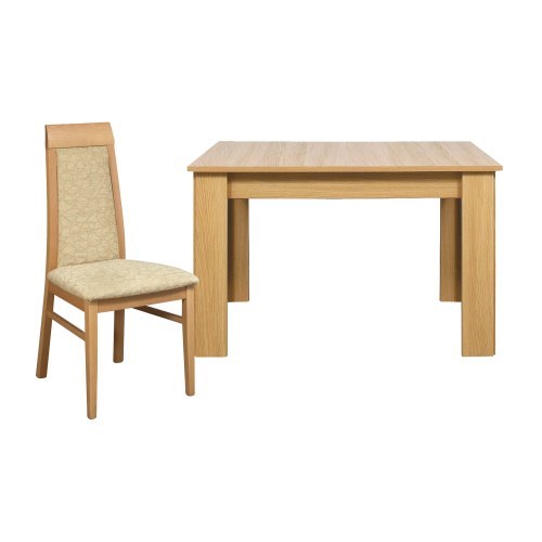 Huxley Oak Dining Set with 4 Padded Back